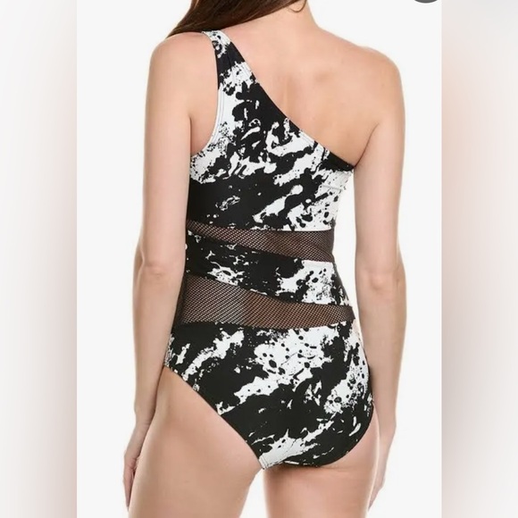 Carmen Marc Valvo - One-Piece Swimsuit with Mesh Detail - Picture 2 of 8